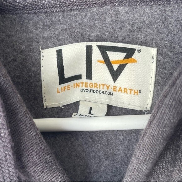 Liv Outdoor Gray Plaid Spectral Shirt Jacket Hood Size L - Picture 5 of 5